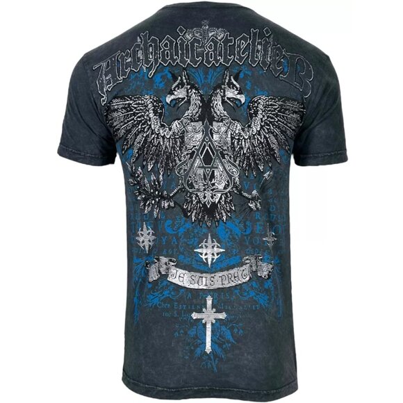 Archaic by Affliction Men's T-Shirt Calcium Biker Y2K S-5XL - Picture 3 of 8